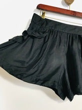 Load image into Gallery viewer, French Connection Women&#39;s Silk Ruffle Hot Pants Shorts | UK10 | Black
