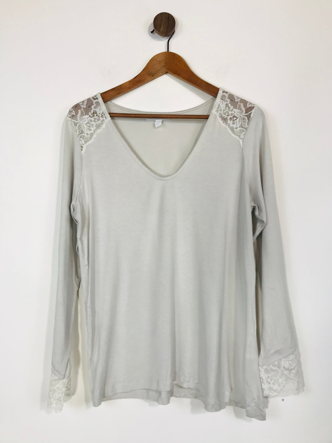 The White Company Women's Sleep Lounge Pyjama T-Shirt | M UK10-12 | White