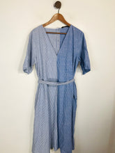 Load image into Gallery viewer, Zara Women&#39;s Cotton Striped Shift Dress | XL UK16 | Blue
