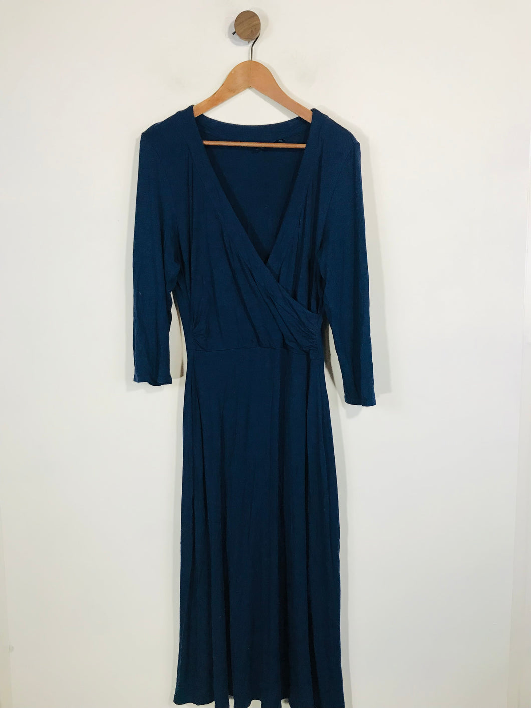 Boden Women's Ruched Wrap Midi Dress | UK16 | Blue