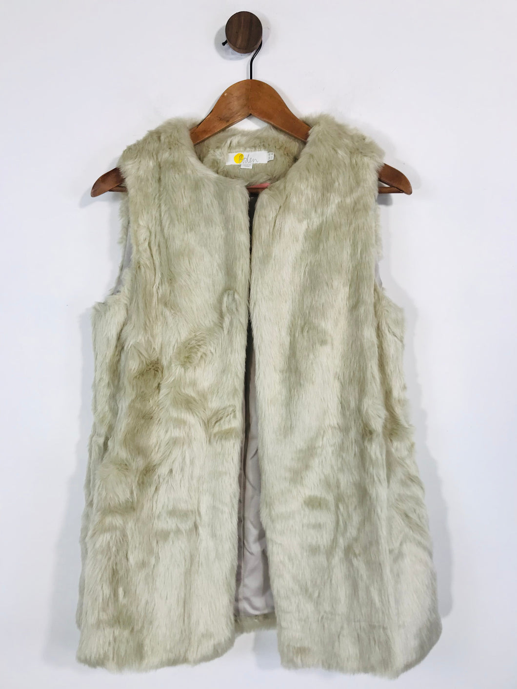 Boden Women's Faux Fur Gilet Jacket | UK10 | White