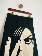 Load image into Gallery viewer, Peach Women&#39;s Cotton Graphic A-Line Skirt | M UK10-12 | Black
