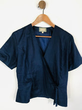 Load image into Gallery viewer, Monsoon Women&#39;s Linen Wrap Blouse | UK12 | Blue
