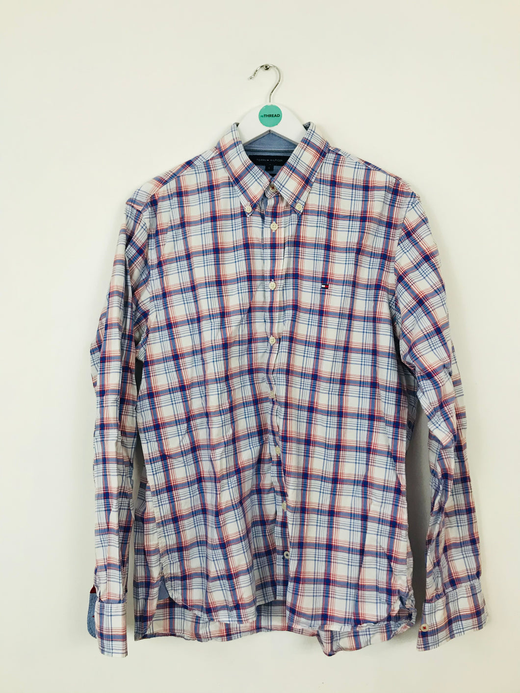 Tommy Hilfiger Men’s Long Sleeve Check Tartan Shirt | L | Blue