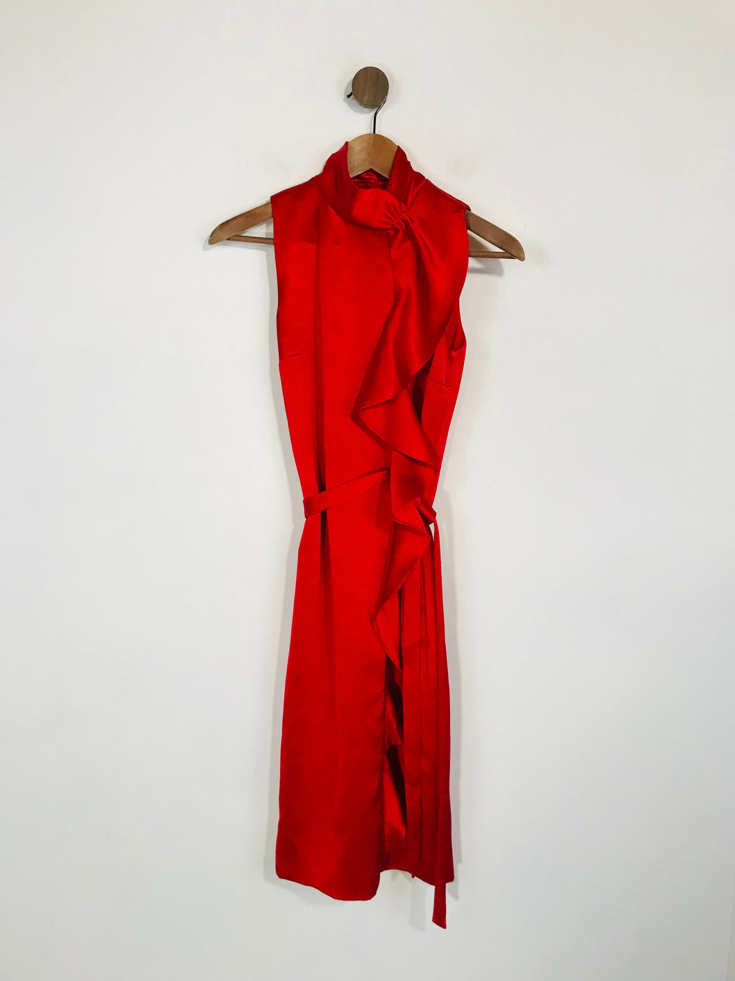Reiss Women's High Neck Smart Sheath Dress NWT | UK4 | Red