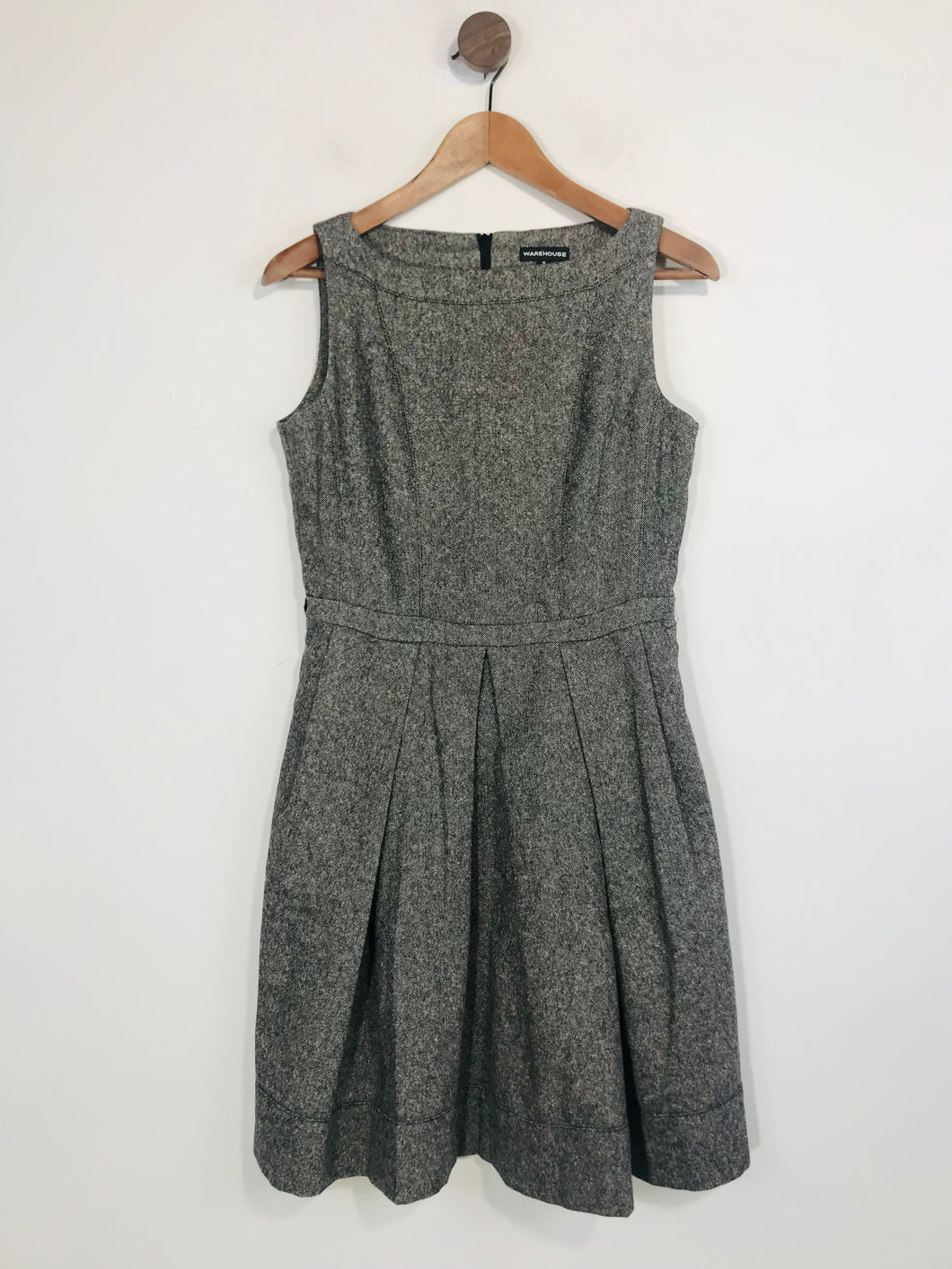 Warehouse Women's Pleated A-Line Dress | UK10 | Grey
