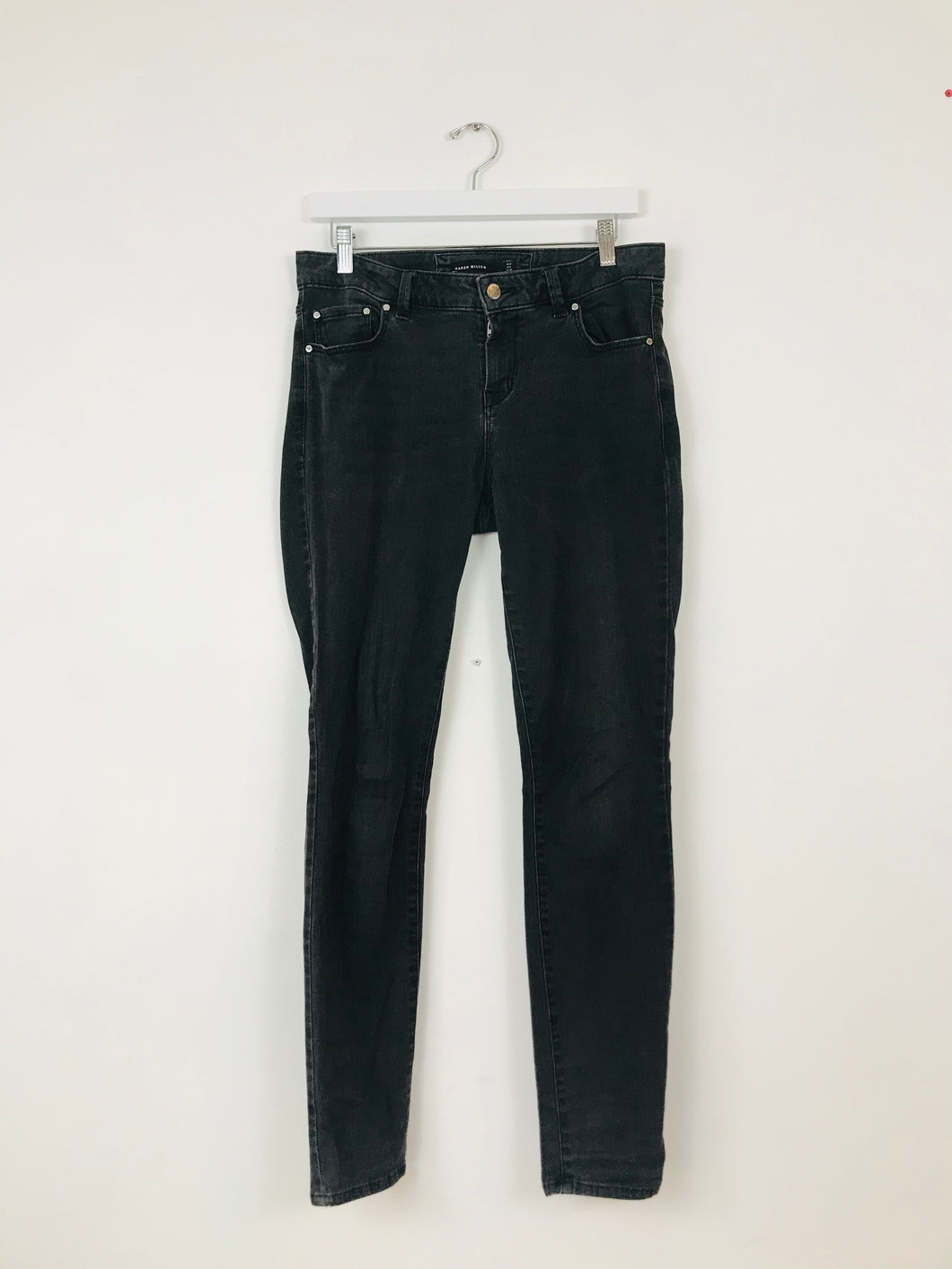 Karen Millen Womens Skinny Jeans | UK12 W32 L30 | Washed Black
