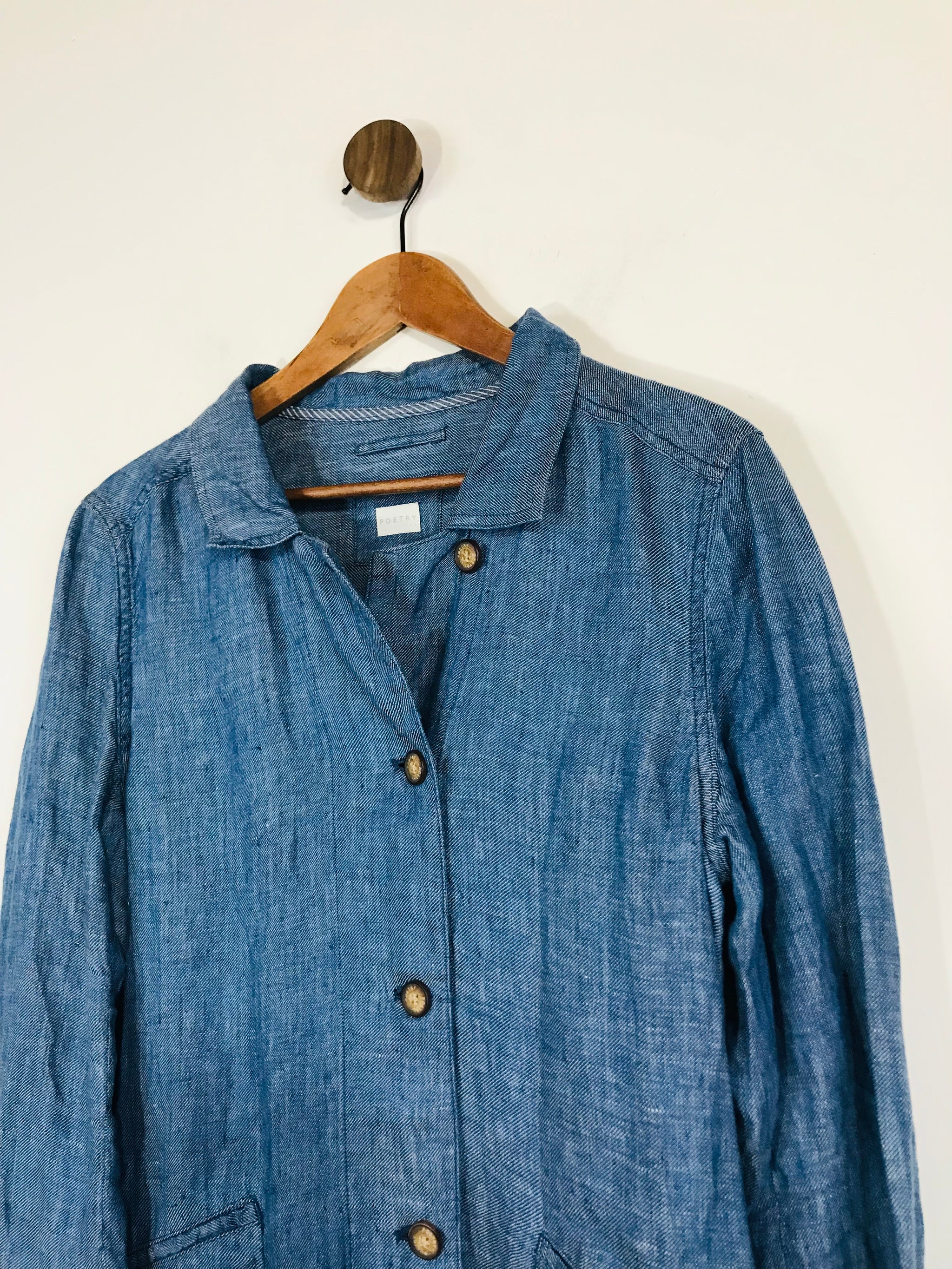 Poetry Women's Linen Denim Look Shirt Dress | UK12
