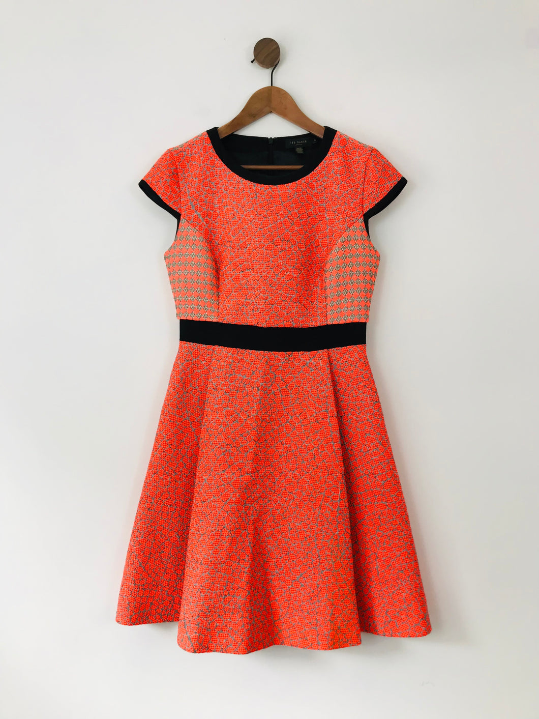 Ted Baker Women's Patterned A-Line Dress | 2 UK10 | Orange