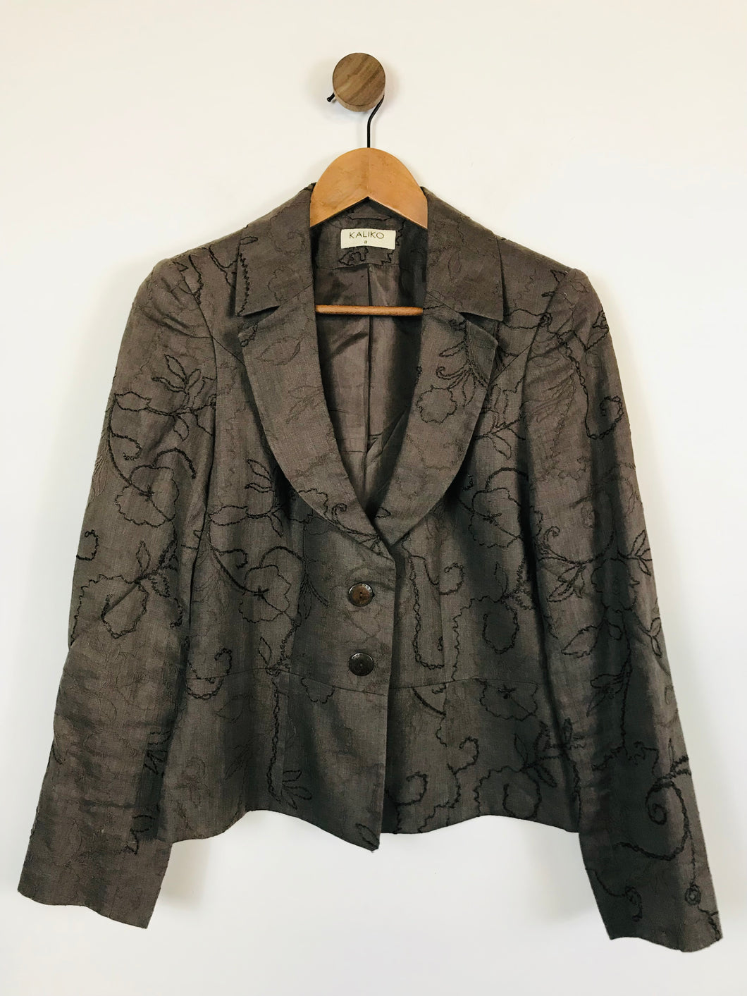 Kaliko Women's Linen Blazer Jacket | UK8 | Brown