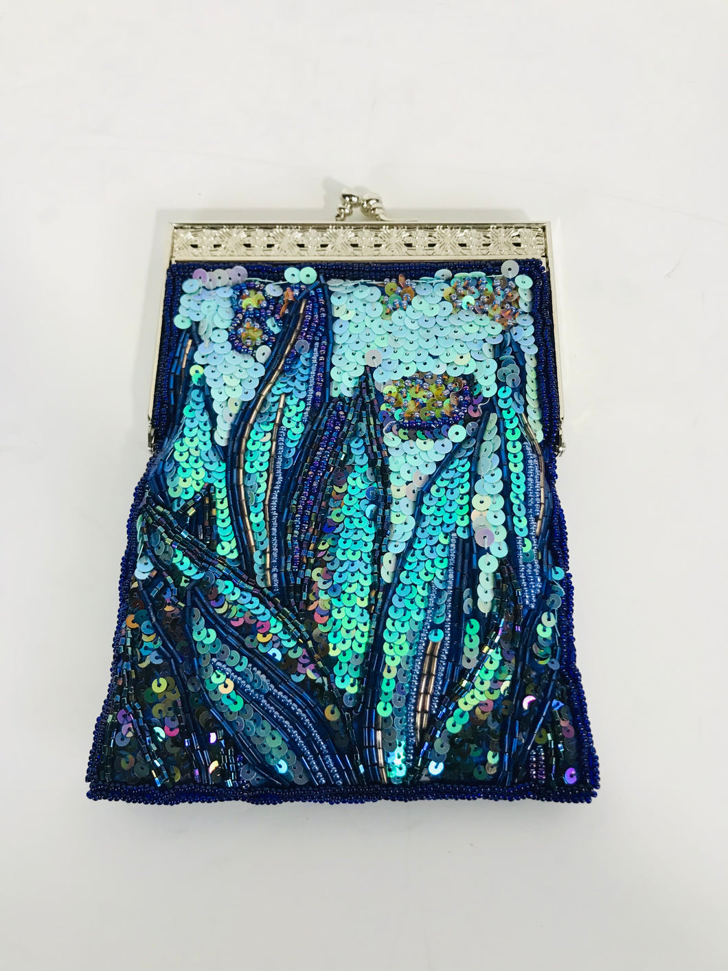Unze Women's Sequin Clutch Bag | OS | Blue