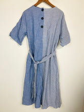 Load image into Gallery viewer, Zara Women&#39;s Cotton Striped Shift Dress | XL UK16 | Blue
