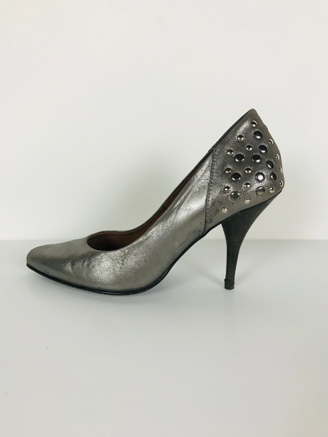 Texto Women's Leather Embellished Heels | 35 UK2 | Grey