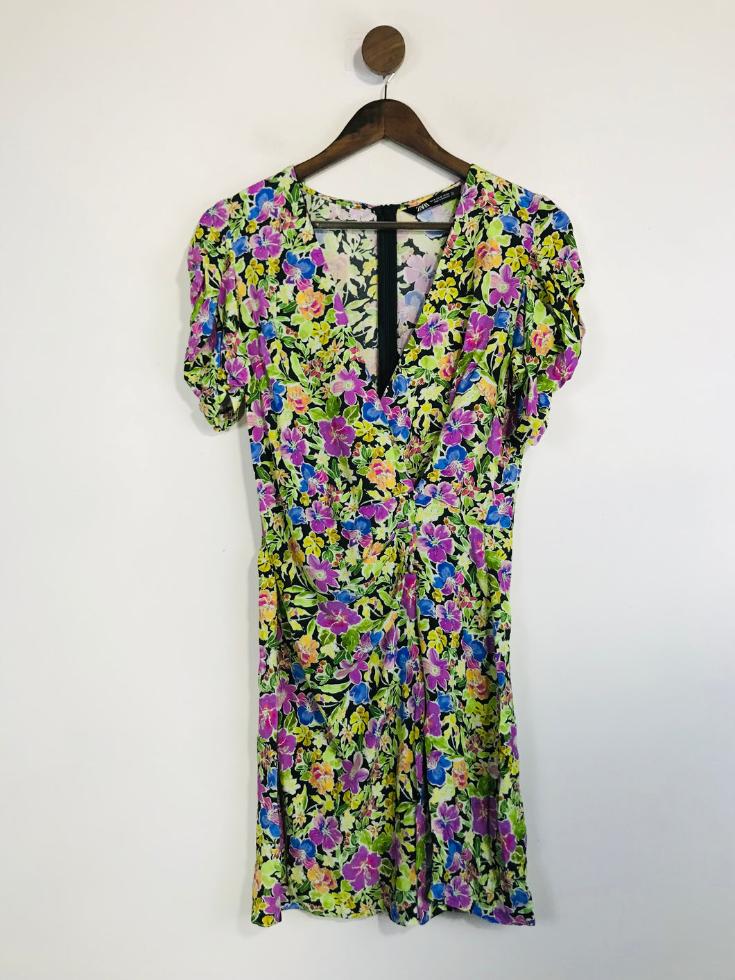 Zara Women's Floral A-Line Dress | M UK10-12 | Multicoloured