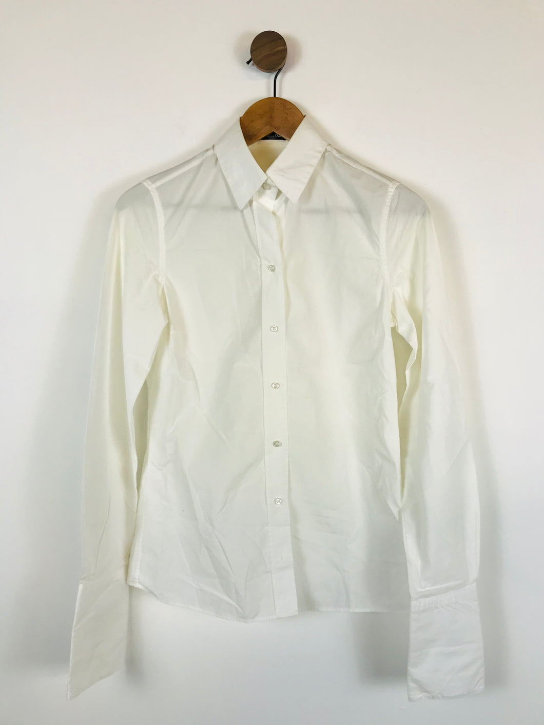 Massimo Dutti Women's Long Sleeve Button-Up Shirt | 36 UK8 | White