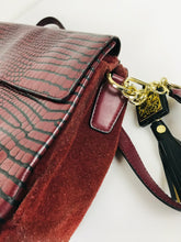 Load image into Gallery viewer, Biba Women&#39;s Leather Croc Shoulder Bag | S UK8 | Red
