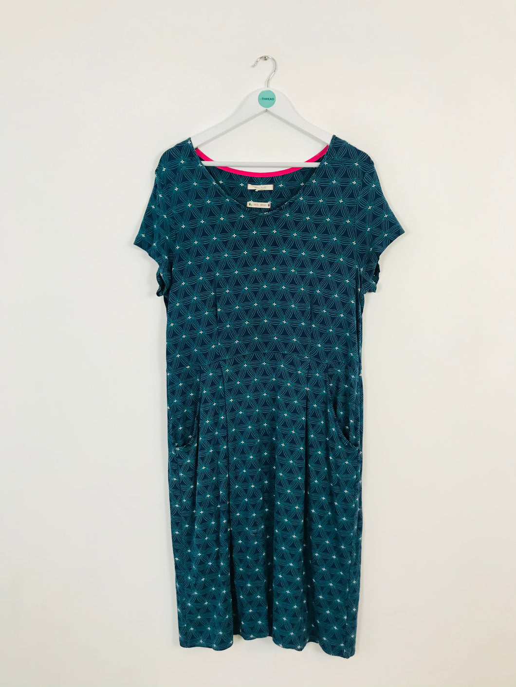 White Stuff Women’s Floral Print Jersey Shift Dress | UK16 | Blue