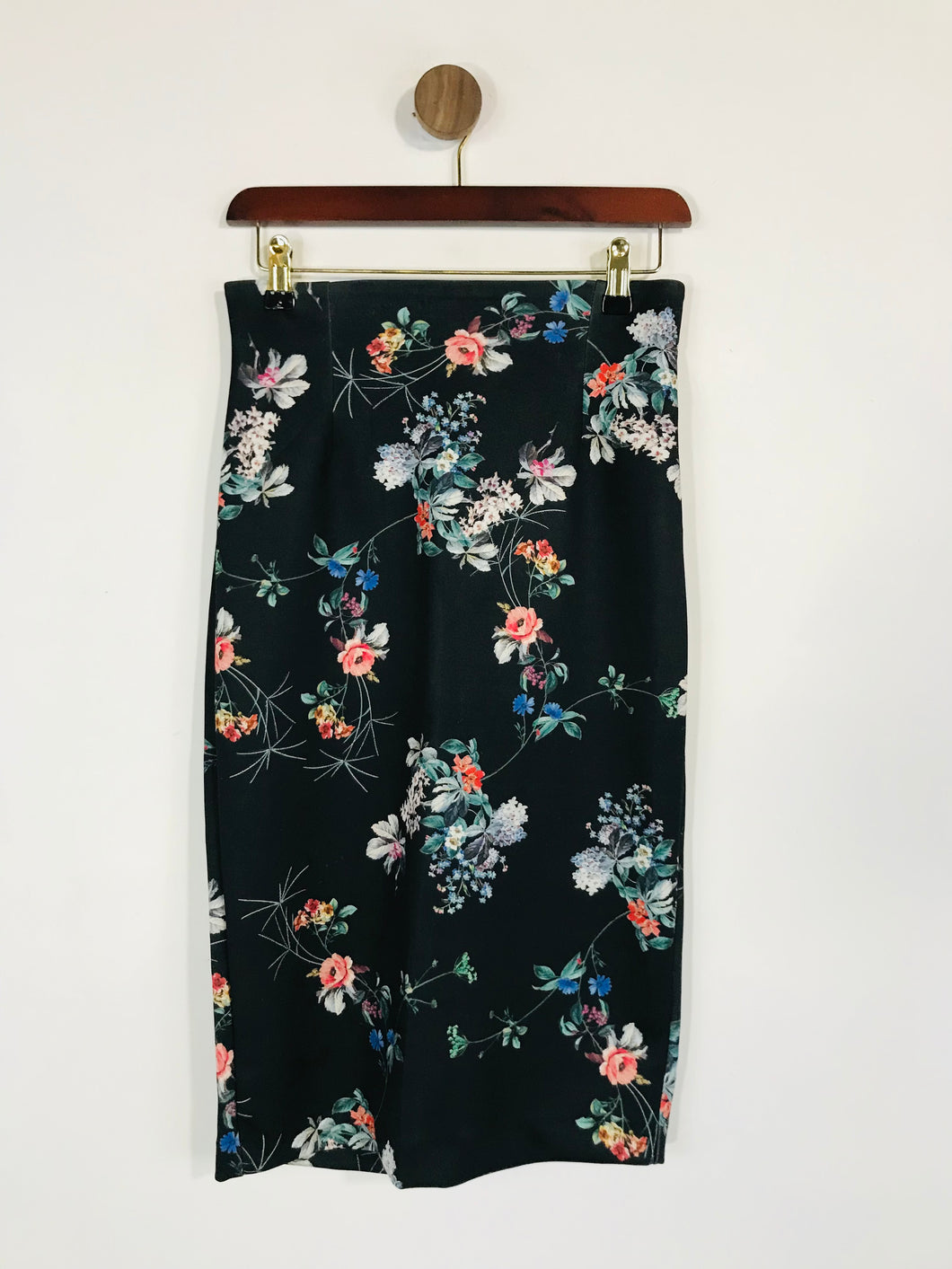 Mango Women's Floral High Waist Pencil Skirt | S UK8 | Multicoloured