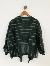 Load image into Gallery viewer, Joyce Ridings Women&#39;s Stripe Linen Jacket | UK12 | Grey
