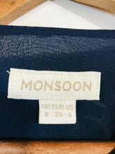 Load image into Gallery viewer, Monsoon Women&#39;s Boho Belted Shift Dress | UK8  | Blue
