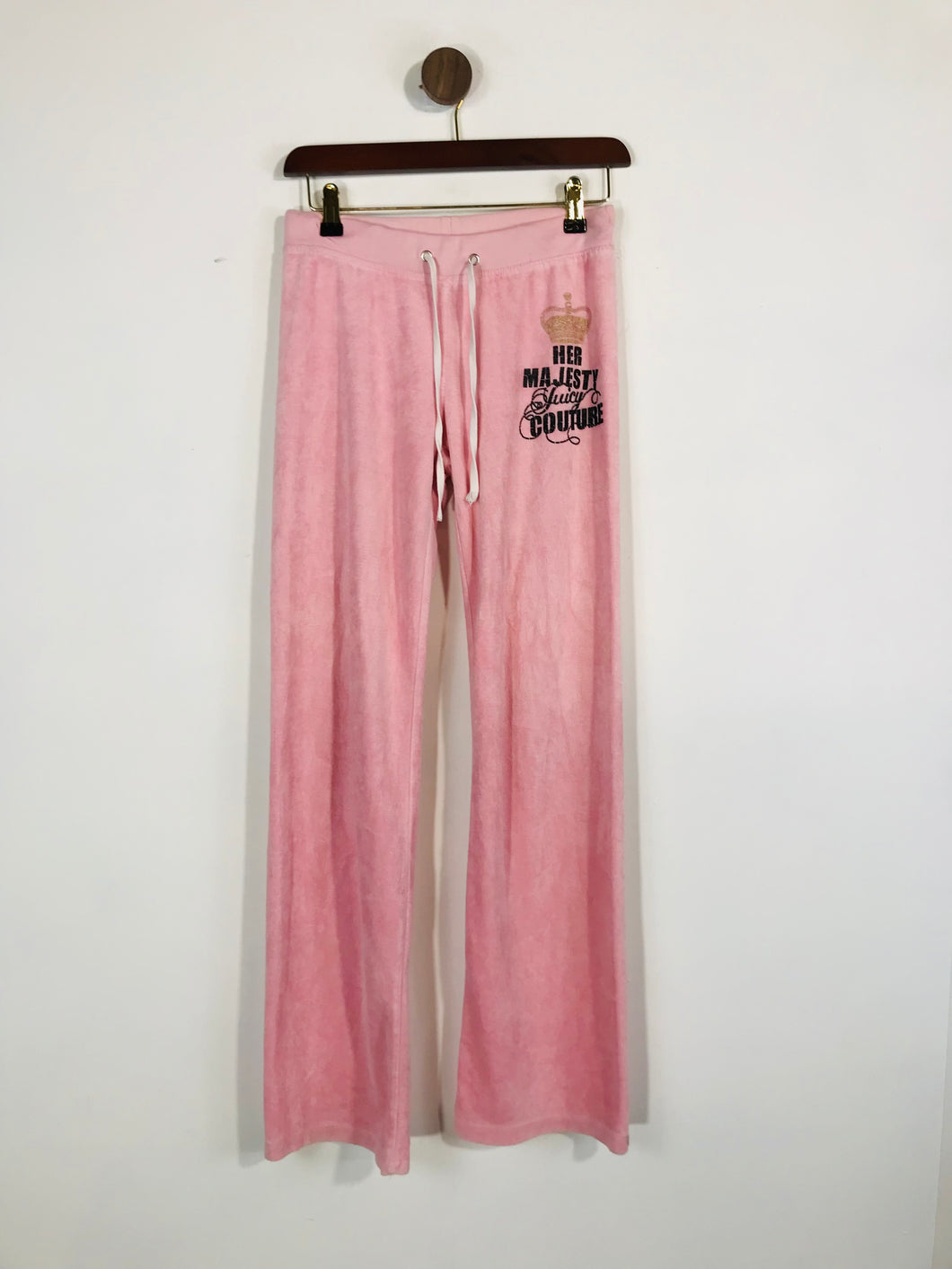 Juicy Couture Women's Cotton Embroidered Tracksuit Bottoms Joggers | L UK14 | Pink