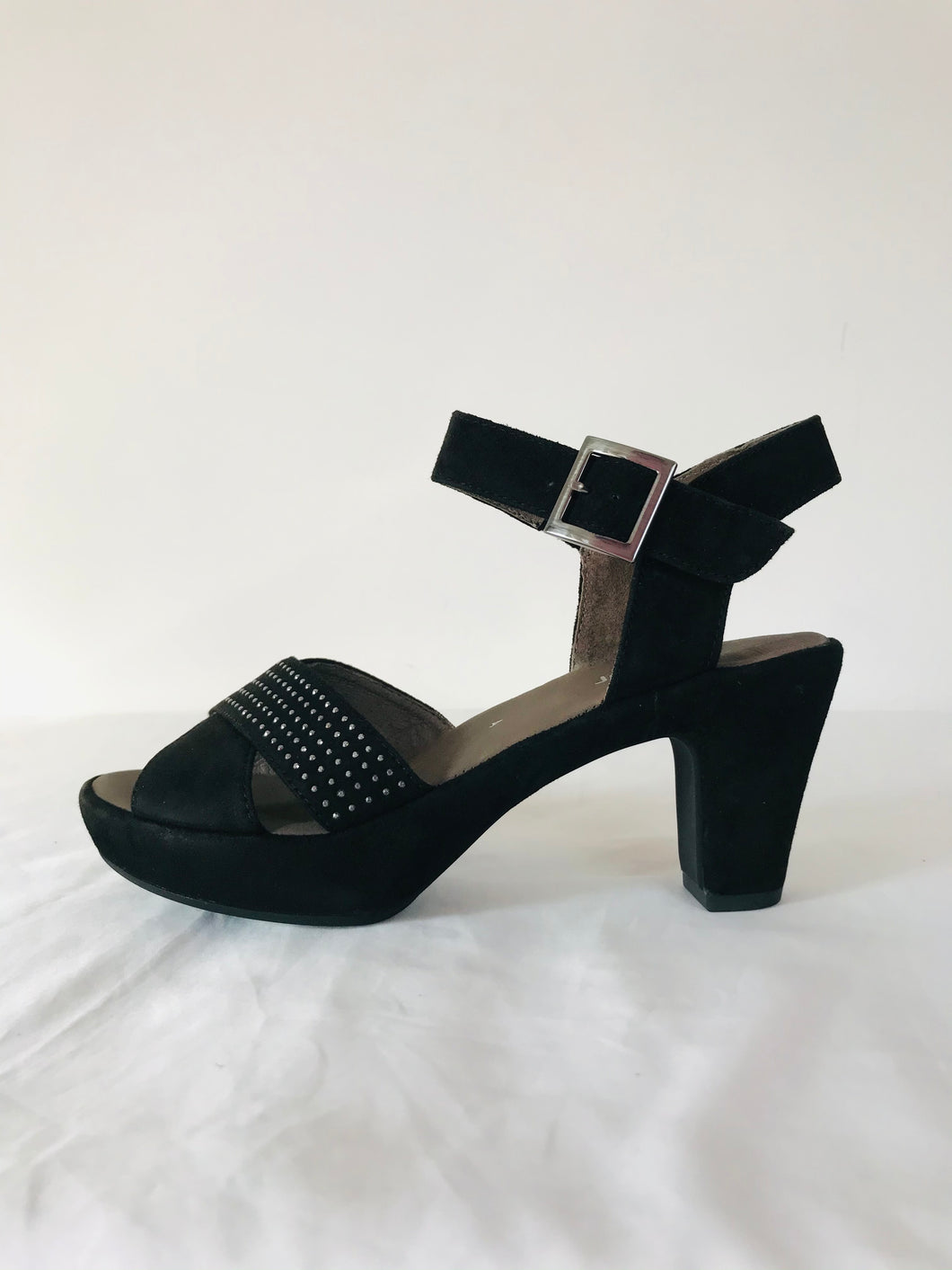 Gabor Women’s Suede Sandal Heels NWT | UK4 | Black