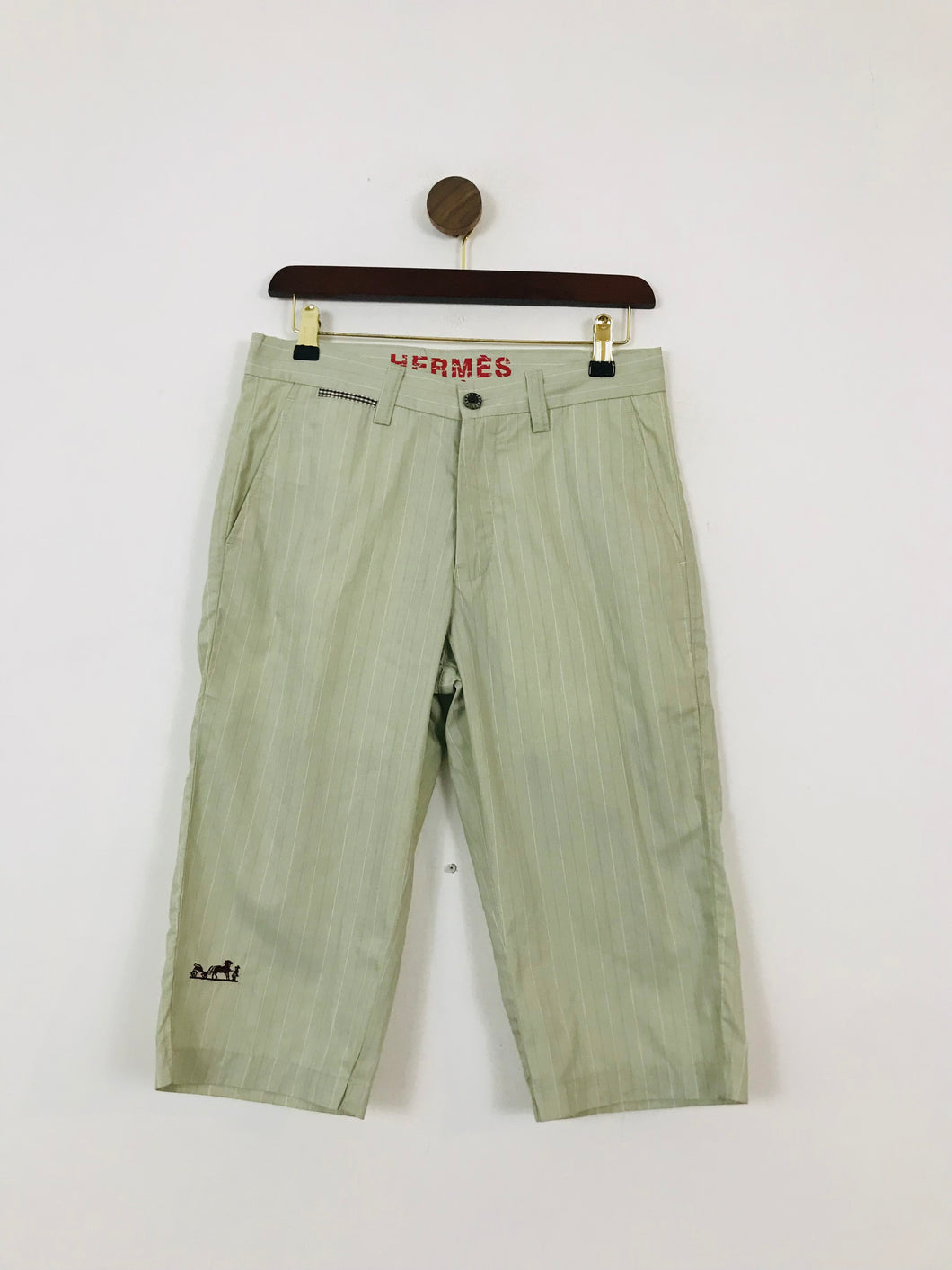 Hermès Men's Striped Mid-Length Shorts | 29 | Green