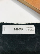 Load image into Gallery viewer, Mango Women&#39;s Leopard Print Bodysuit Blouse | L UK14 | Black

