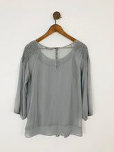 Load image into Gallery viewer, Massimo Dutti Women’s Sheer Pleated Blouse | 42 UK14 | Grey
