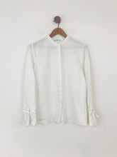 Load image into Gallery viewer, Mango Women&#39;s Collarless Button-Up Shirt | L UK14 | White
