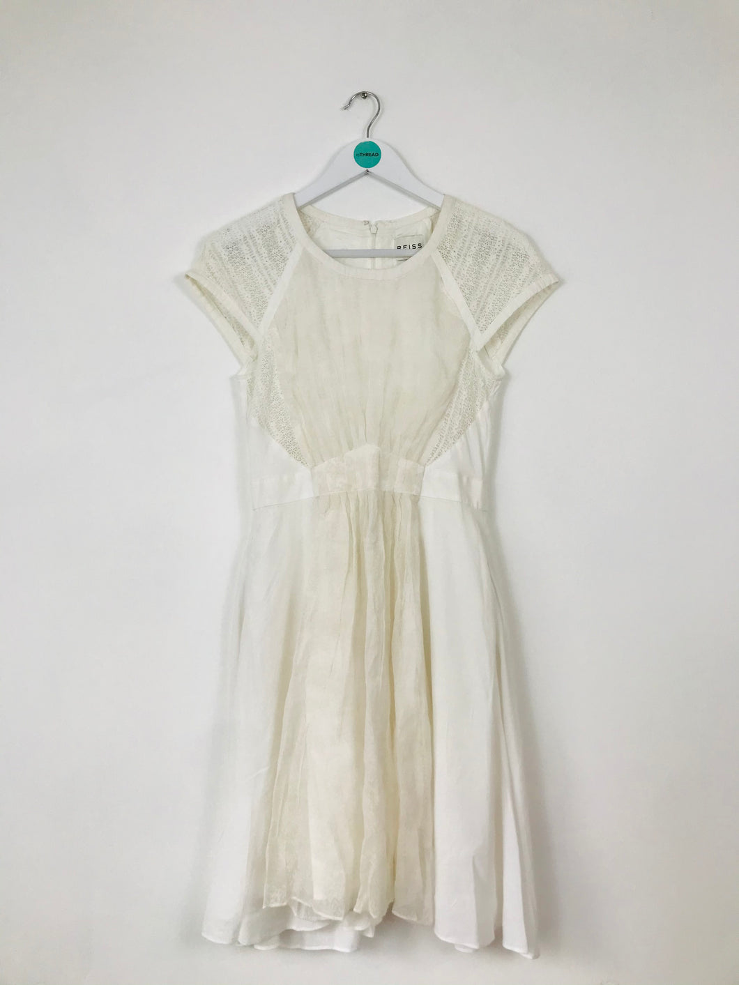 Reiss Womens Silk Skater A-Line Dress | UK8 | White Cream