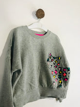 Load image into Gallery viewer, Mini Boden Kid&#39;s Leopard Print Sweatshirt | 4-5 Year 110cm | Grey
