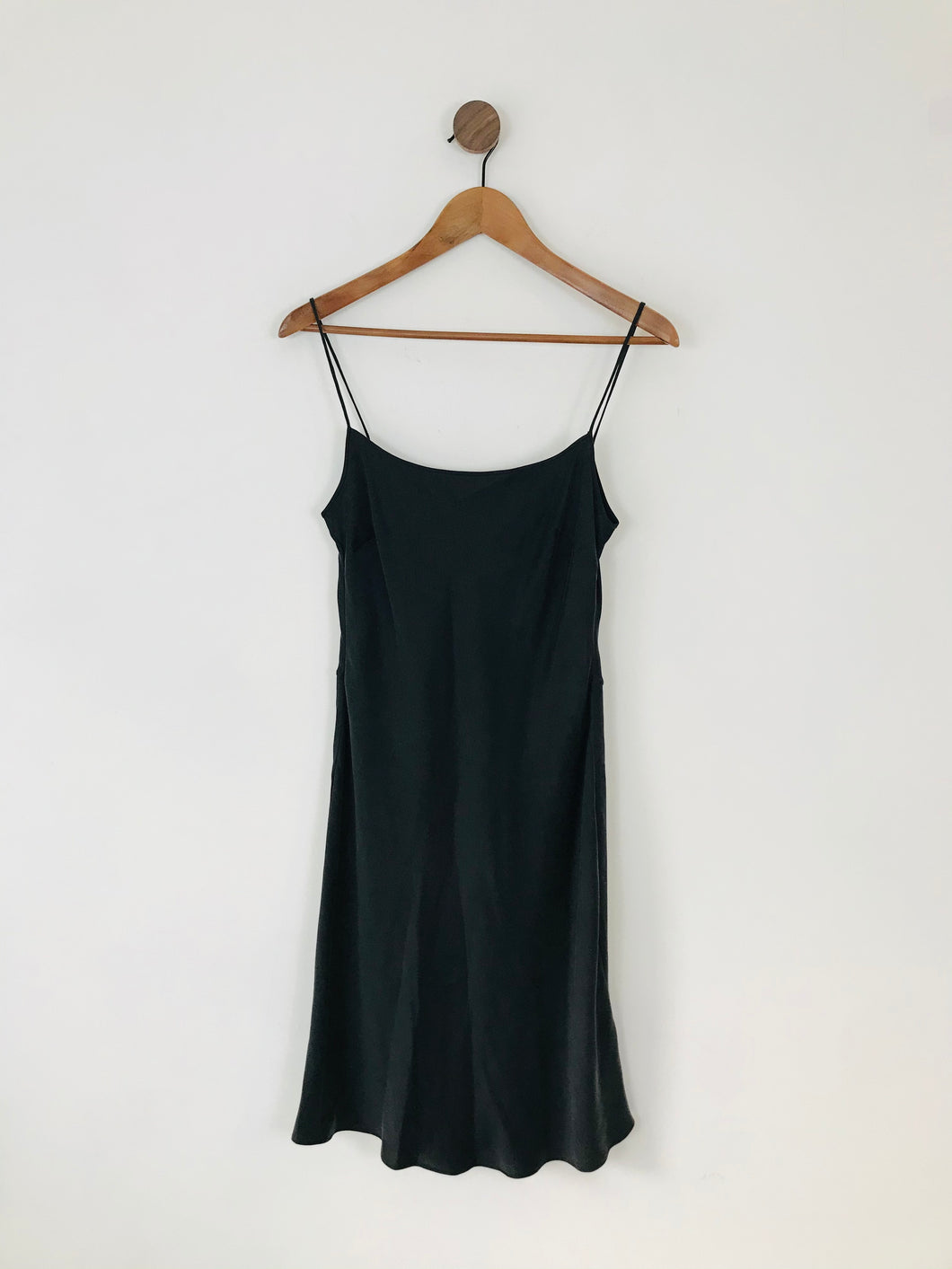 Kate Moss Equipment Women’s 100% Silk Slip Midi Dress | UK8-10 S/P | Black