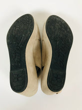 Load image into Gallery viewer, Hogl Women&#39;s Suede Open-Toe Platform Wedge Sandals | UK4.5 | Beige
