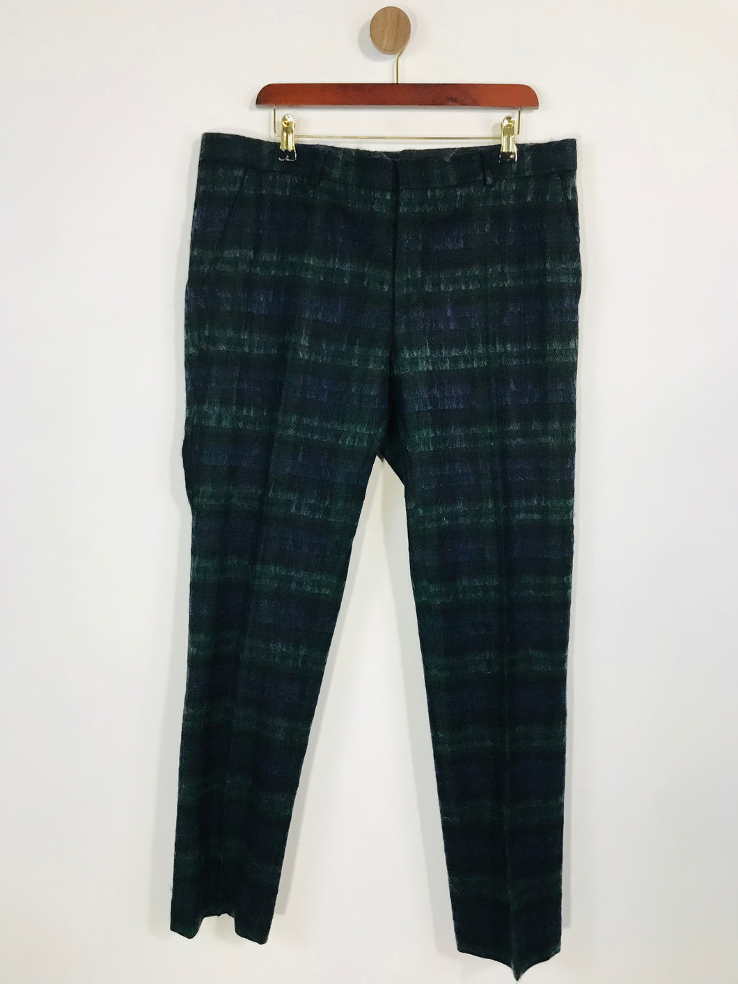 Asos Men's Lochcarron Tartan Wool Smart Trousers | 36 | Green