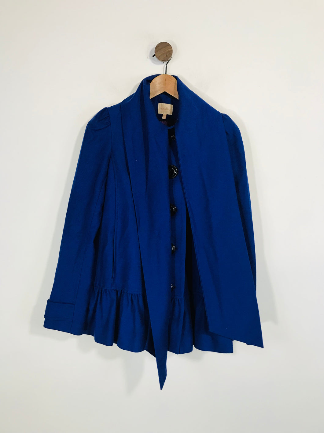 Whistles Women's Wool Overcoat Coat | UK8 | Blue