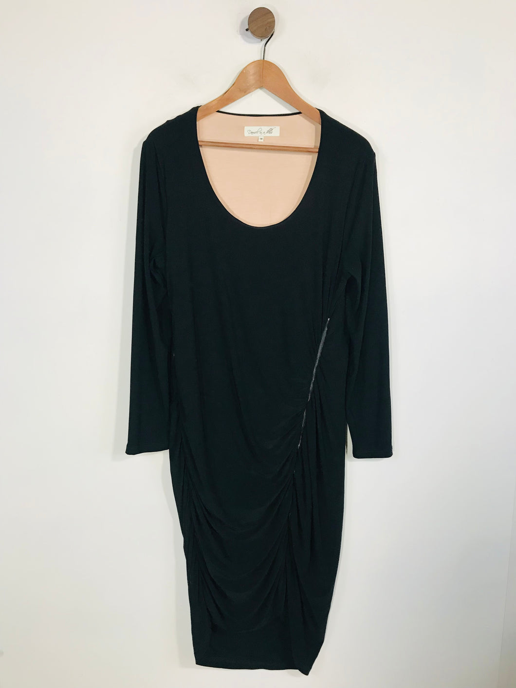 Damsel in a dress Women's Ruched Zip Bodycon Dress | UK18 | Black