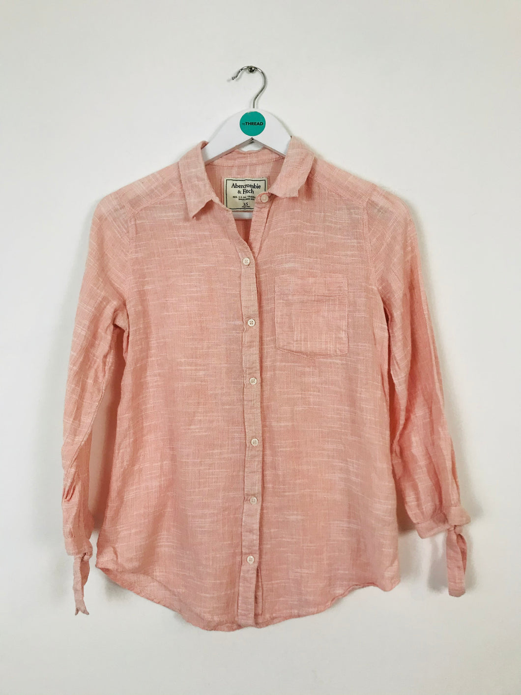 Abercrombie & Fitch Womens Blouse Shirt | XS | Pink Peach