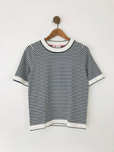 Load image into Gallery viewer, Boden Women&#39;s Striped Short Sleeve Jumper | M UK10-12 | Black
