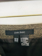 Load image into Gallery viewer, Zara Women&#39;s Faux Tweed Pleated Pencil Skirt | M UK10-12 | Brown
