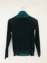 Load image into Gallery viewer, Karen Millen Womens Contrast Roll-Neck Knit Jumper | Size 1 UK8 | Green Black
