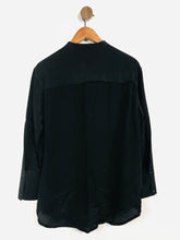 Load image into Gallery viewer, AllSaints Women&#39;s Silk Blend Button-Up Shirt | UK12 | Black
