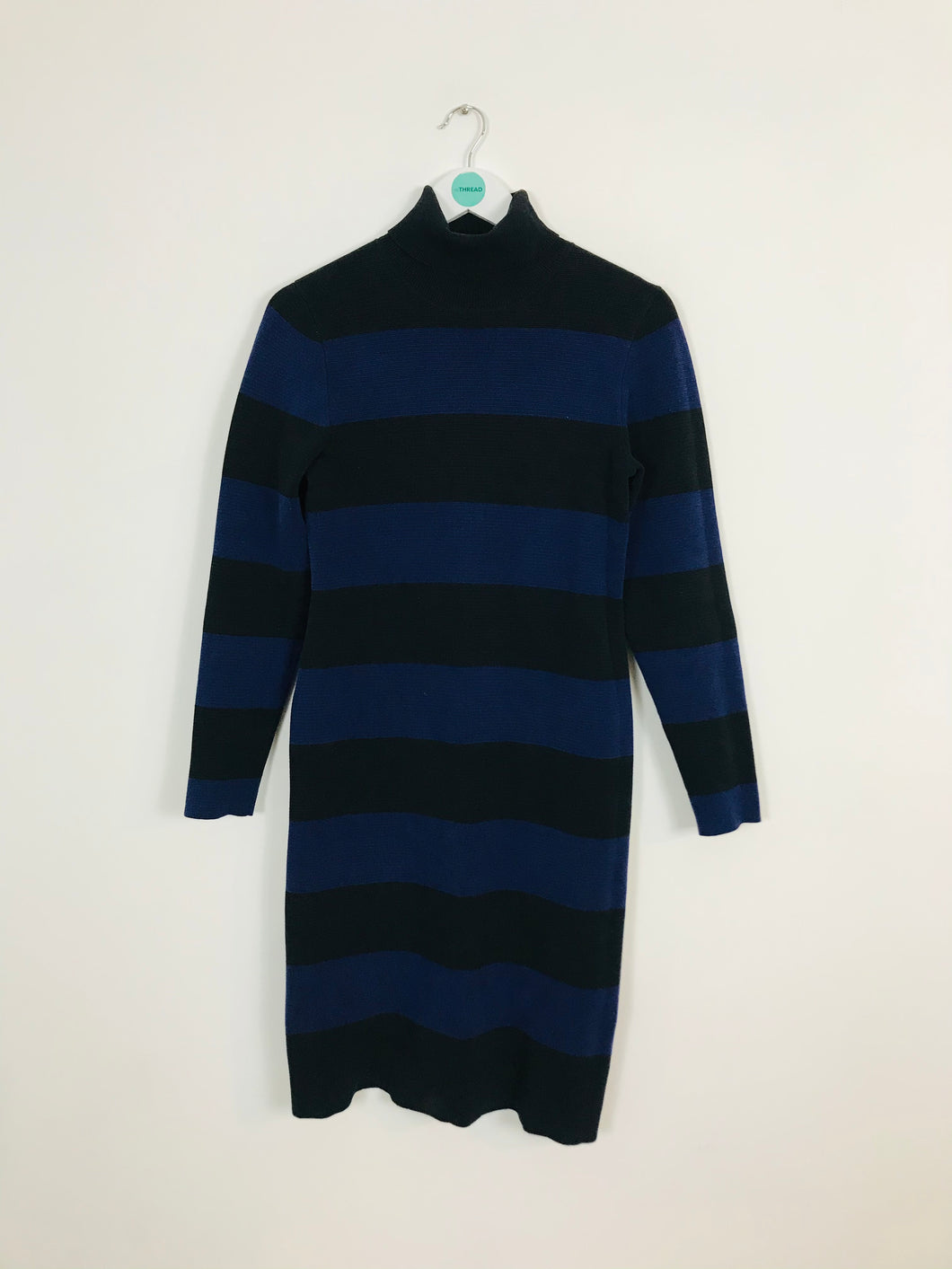 J.Crew Women’s Stripe Body Con Knit Midi Dress | M UK10-12 | Black