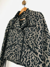 Load image into Gallery viewer, Oui Women&#39;s Leopard Print Biker Jacket | UK16 | Multicoloured
