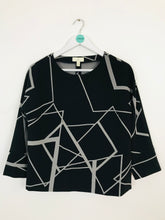 Load image into Gallery viewer, Gant Women’s Geometric Cropped Top Blouse | UK12 | Black
