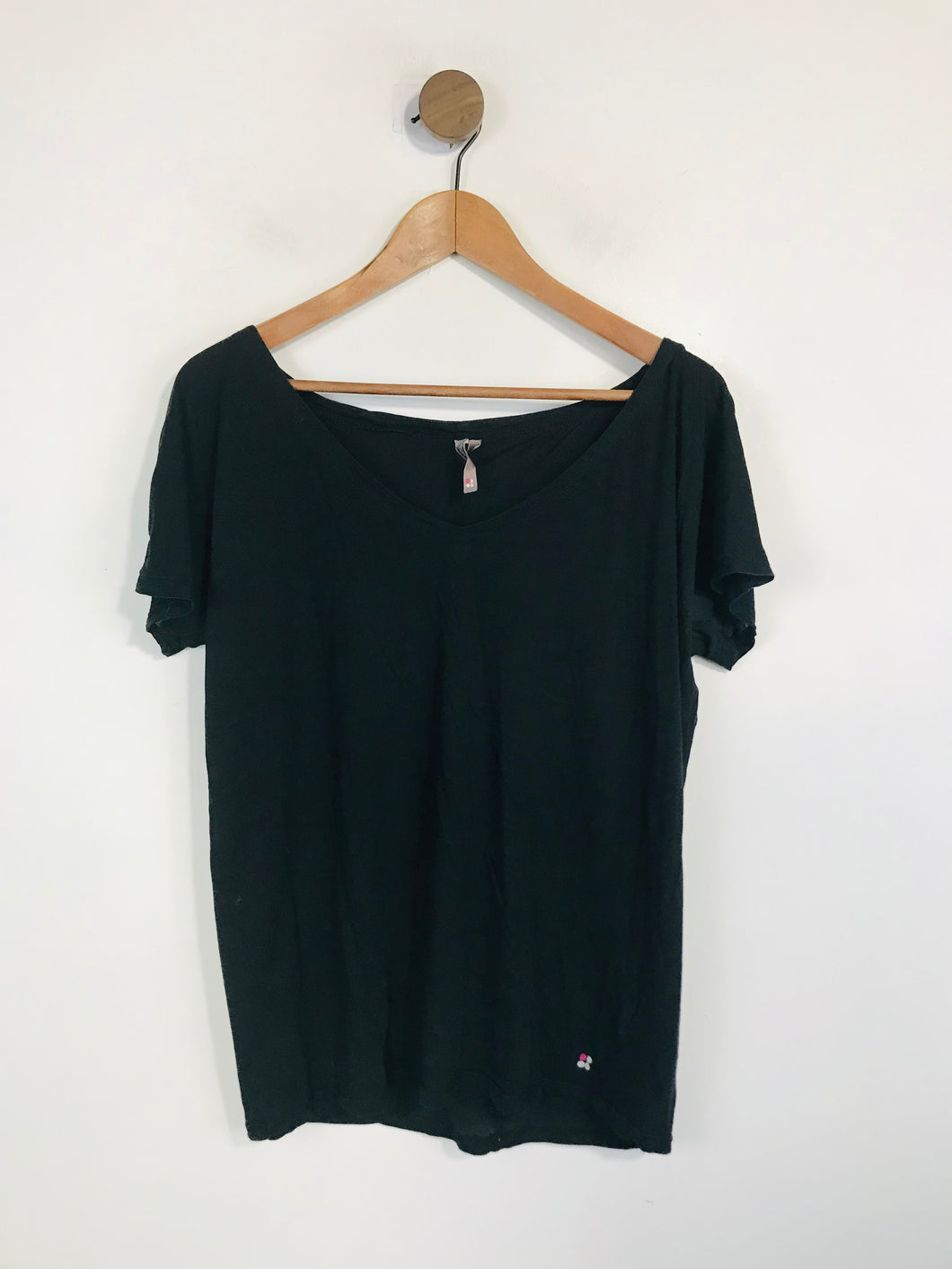 Sweaty Betty Women's V-Neck T-Shirt | M UK10-12 | Black