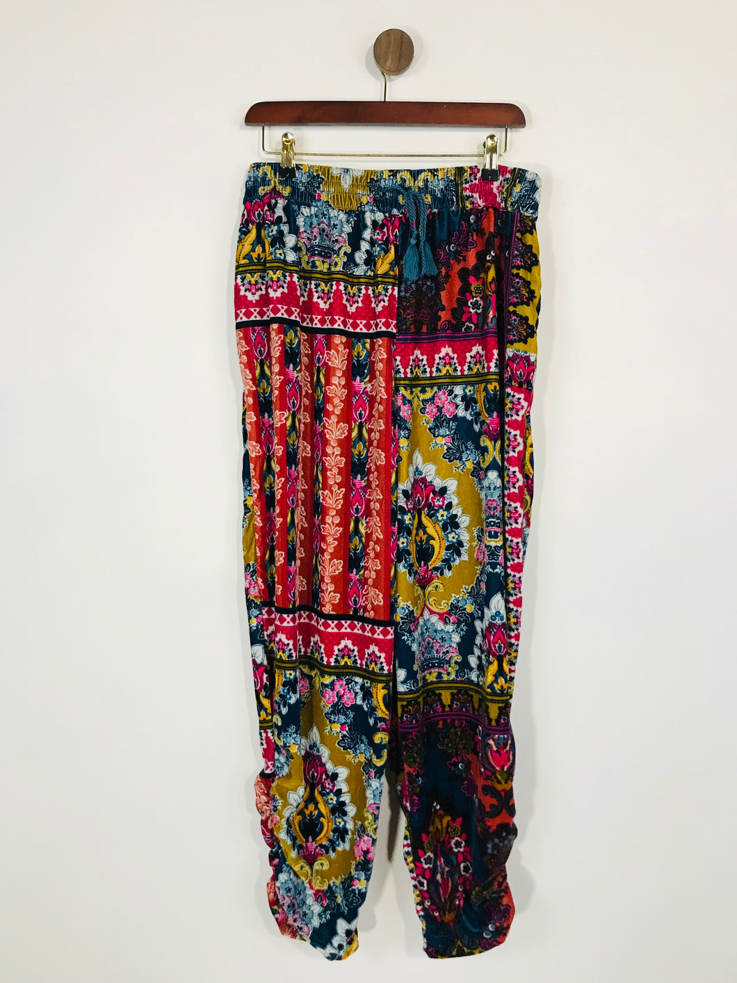 Anthropologie Women's Floral Velour Casual Trousers | M UK10-12 | Multicolour