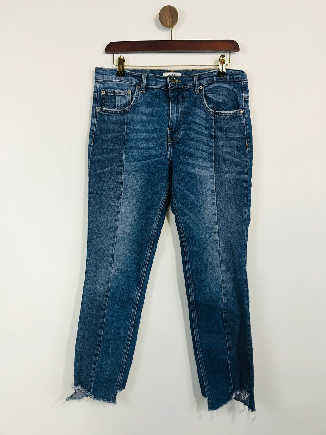 Zara Women's High Waisted Slim Jeans | UK10 | Blue