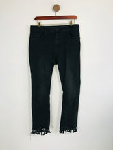 Load image into Gallery viewer, Zara Women&#39;s Fringe Straight Jeans | EU38 UK10 | Black
