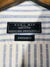 Load image into Gallery viewer, Zara Men&#39;s Striped Button-Up Shirt | M | Blue
